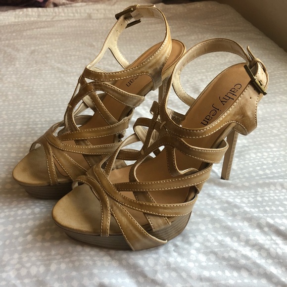 Cathy Jean Shoes - Never Worn, Tan Platform Cathy Jean Heels